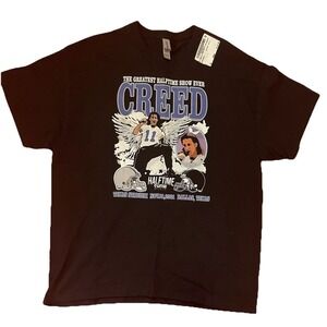 Creed 2001 The Greatest Halftime Show Ever' Superbowl T-Shirt Black Size X-LARGE